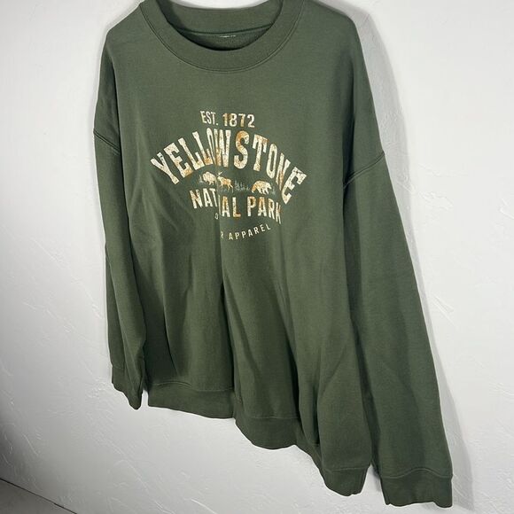 🔥🦌 Vintage YELLOWSTONE NATIONAL PARK Nature Crewneck Sweatshirt Unisex Sz XL - Picture 3 of 7